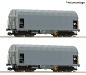 Roco 6680025 - TT - 2-tlg. Set Schiebeplanenwagen, ČD Cargo, Ep. V